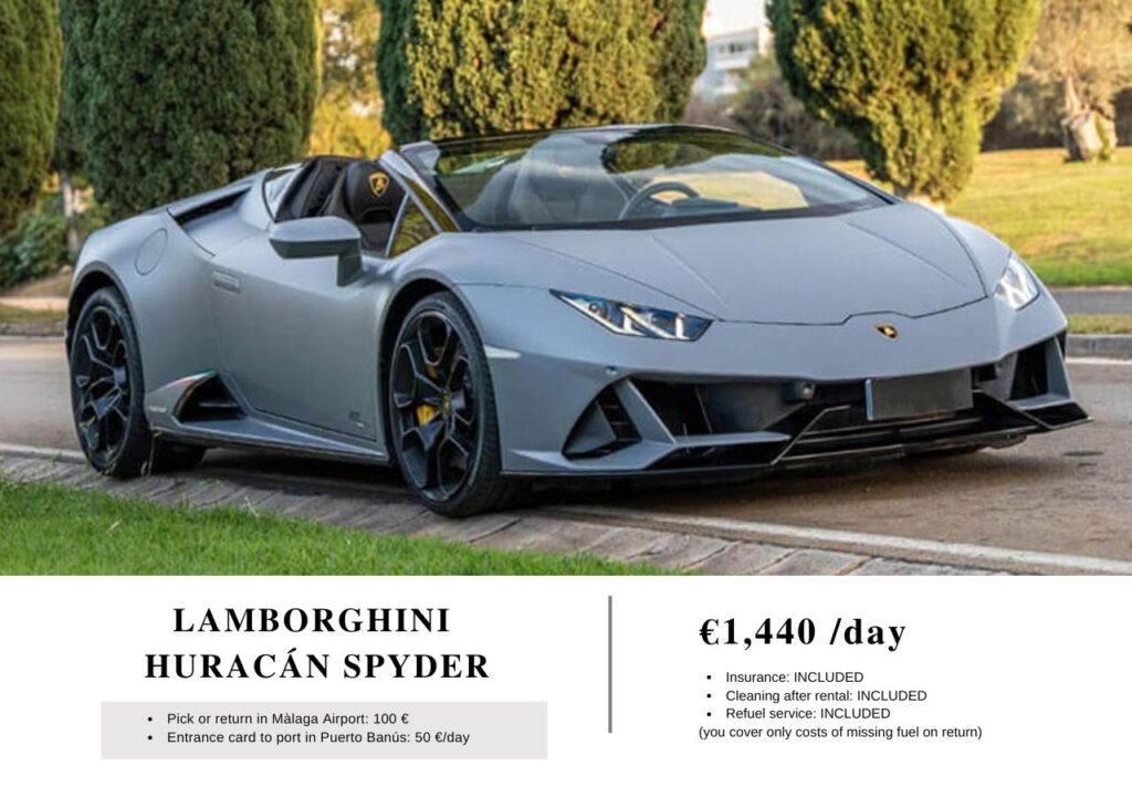 Lamborghini-Huracan-Spyder - - Luxury Car Hire Marbella