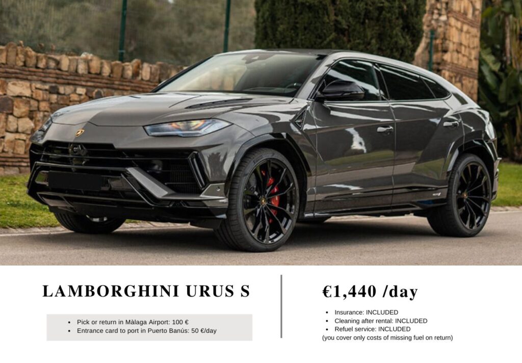 Lamborghini Urus S - Alquiler Coches Lujo Marbella