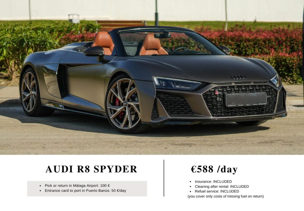 Audi R8 Spyder - Luxury Car Hire Marbella